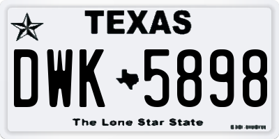 TX license plate DWK5898
