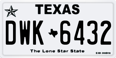TX license plate DWK6432