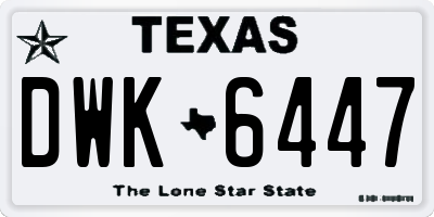 TX license plate DWK6447
