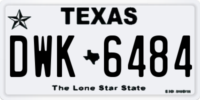 TX license plate DWK6484
