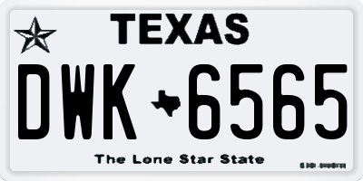 TX license plate DWK6565