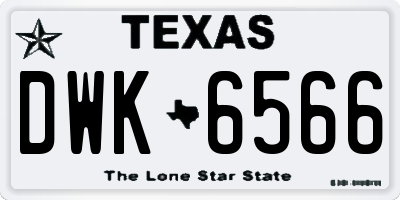 TX license plate DWK6566