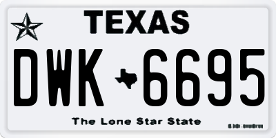 TX license plate DWK6695