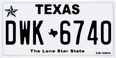 TX license plate DWK6740