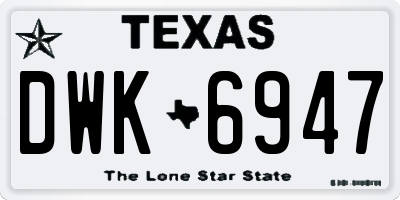 TX license plate DWK6947