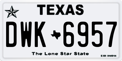 TX license plate DWK6957