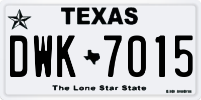 TX license plate DWK7015