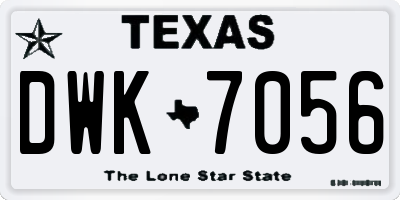 TX license plate DWK7056