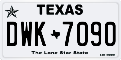 TX license plate DWK7090