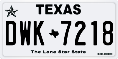 TX license plate DWK7218