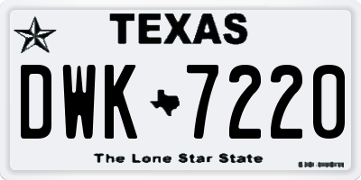TX license plate DWK7220