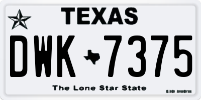 TX license plate DWK7375