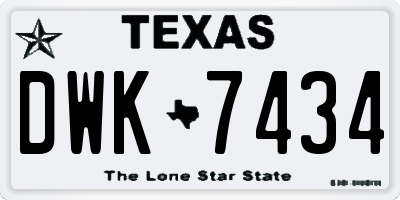 TX license plate DWK7434