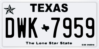 TX license plate DWK7959