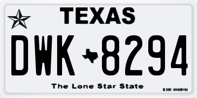 TX license plate DWK8294