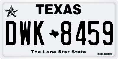 TX license plate DWK8459