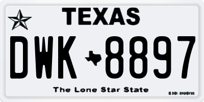 TX license plate DWK8897