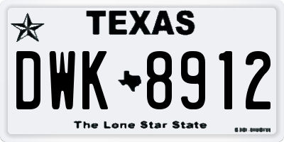 TX license plate DWK8912