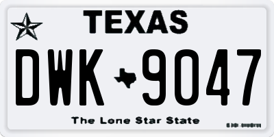 TX license plate DWK9047