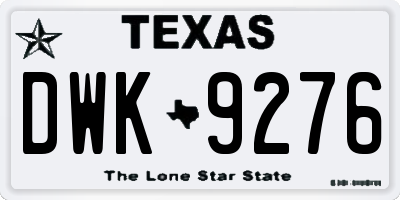 TX license plate DWK9276