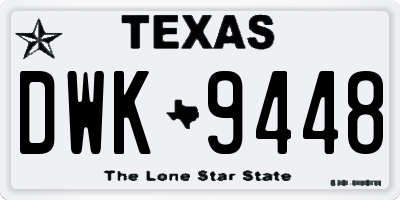 TX license plate DWK9448