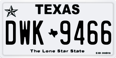TX license plate DWK9466