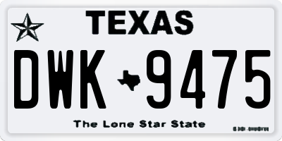 TX license plate DWK9475