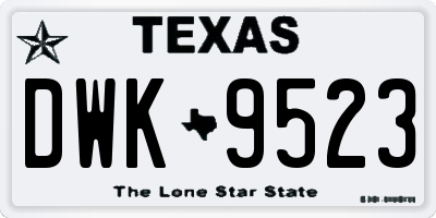 TX license plate DWK9523