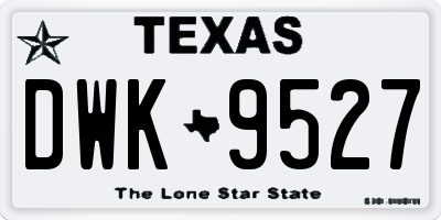 TX license plate DWK9527