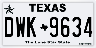 TX license plate DWK9634