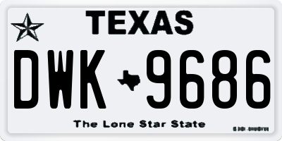 TX license plate DWK9686