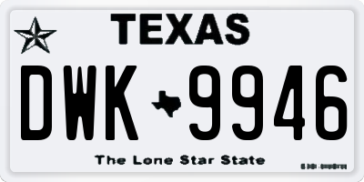 TX license plate DWK9946