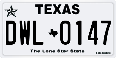 TX license plate DWL0147