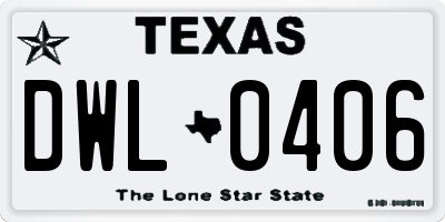 TX license plate DWL0406