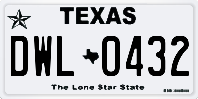 TX license plate DWL0432