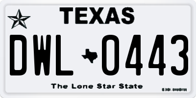 TX license plate DWL0443