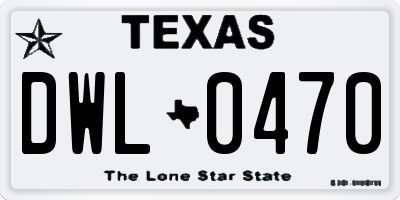 TX license plate DWL0470