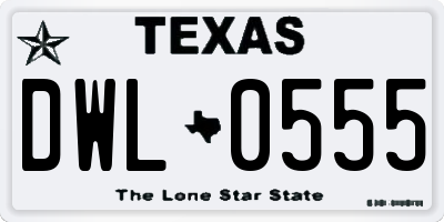 TX license plate DWL0555