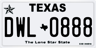 TX license plate DWL0888