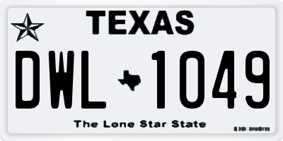 TX license plate DWL1049