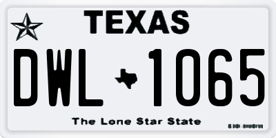 TX license plate DWL1065