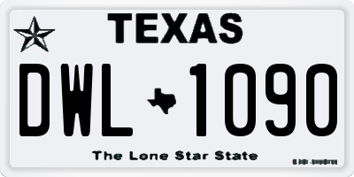 TX license plate DWL1090