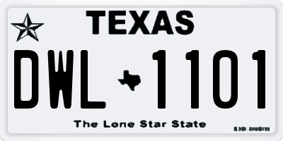 TX license plate DWL1101