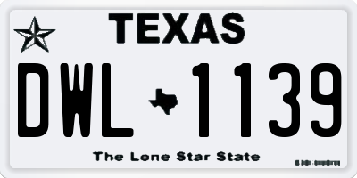 TX license plate DWL1139