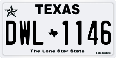 TX license plate DWL1146