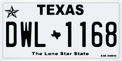 TX license plate DWL1168