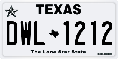 TX license plate DWL1212