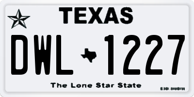 TX license plate DWL1227