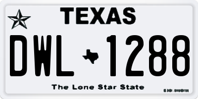 TX license plate DWL1288