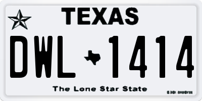TX license plate DWL1414
